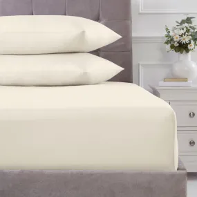 100% Cotton 180TC Cream Deep Fitted Sheet