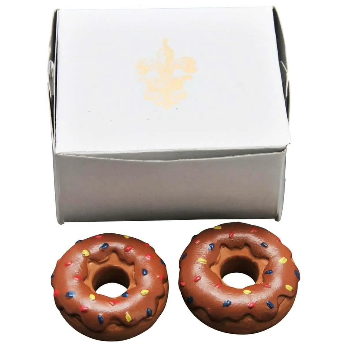 2 Chocolate Frosted Doughnuts with Bakery Box, Accessories for 18 Inch Dolls