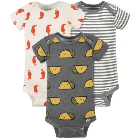 3-Pack Baby Taco Short Sleeve Onesies® Bodysuits