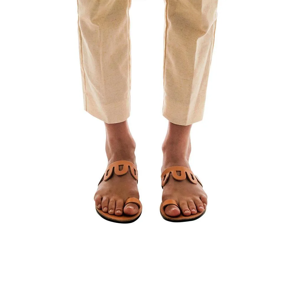 Aja - Leather Flat Sandal | Tan