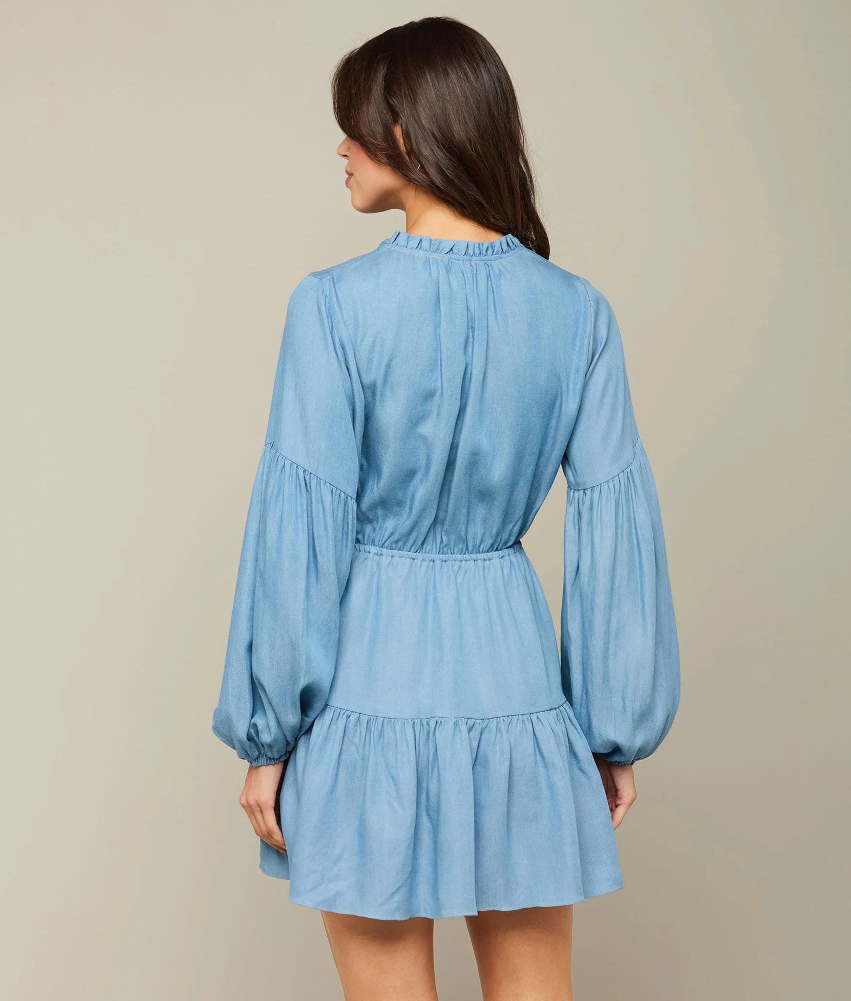 Alanna Long Sleeve Dress :: Chambray