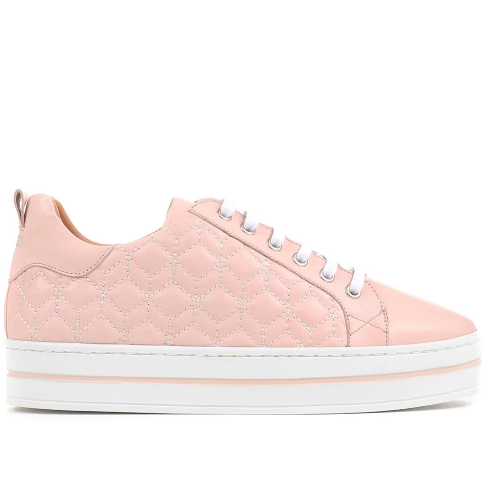 Alexandrite Leather Quilted Trainers - ALEXANDRITE / 323 645