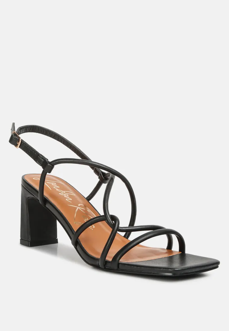 Andrea Knotted Straps Block Heeled Sandals