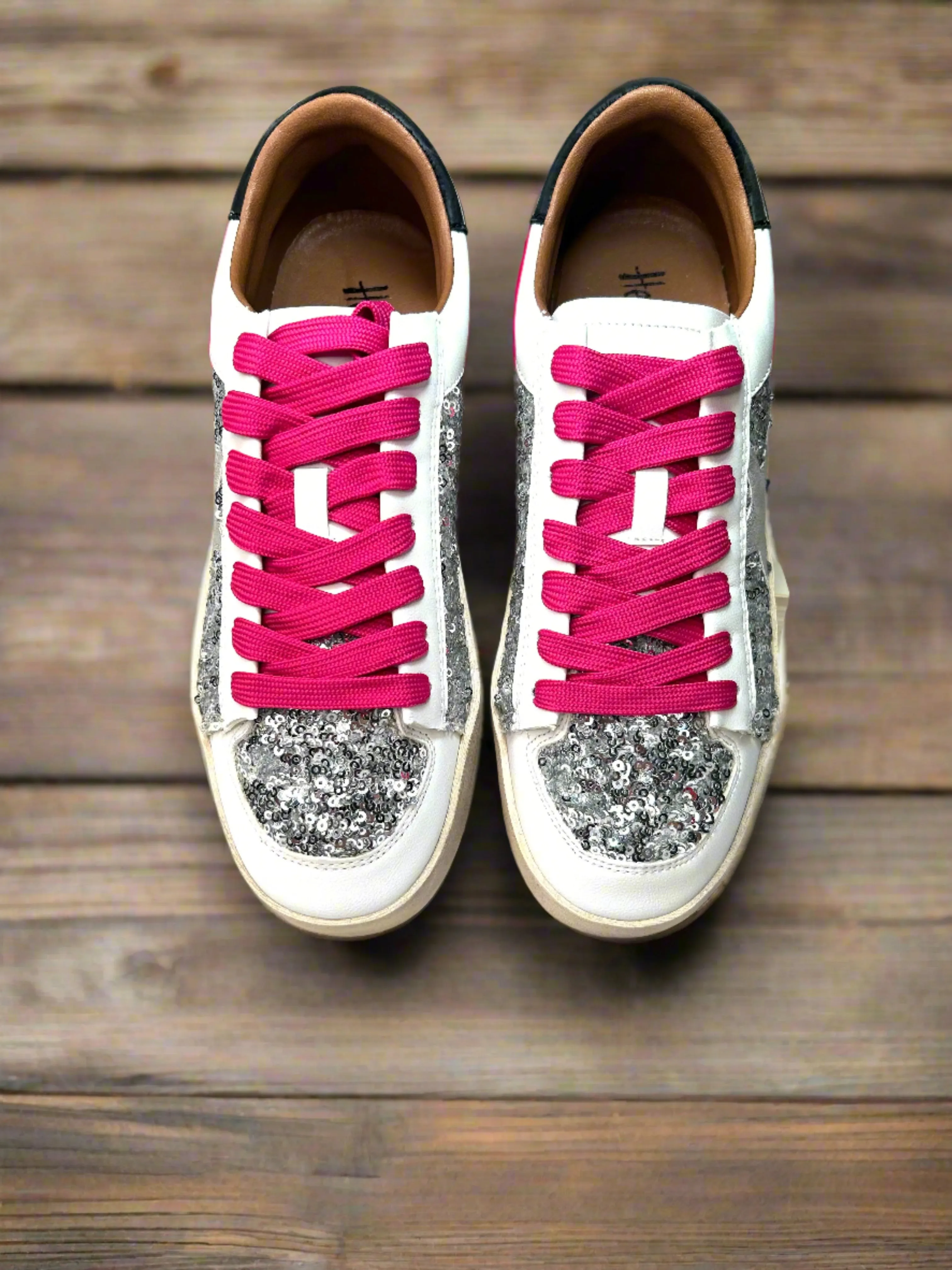 Another Round Silver Sequins Sneakers