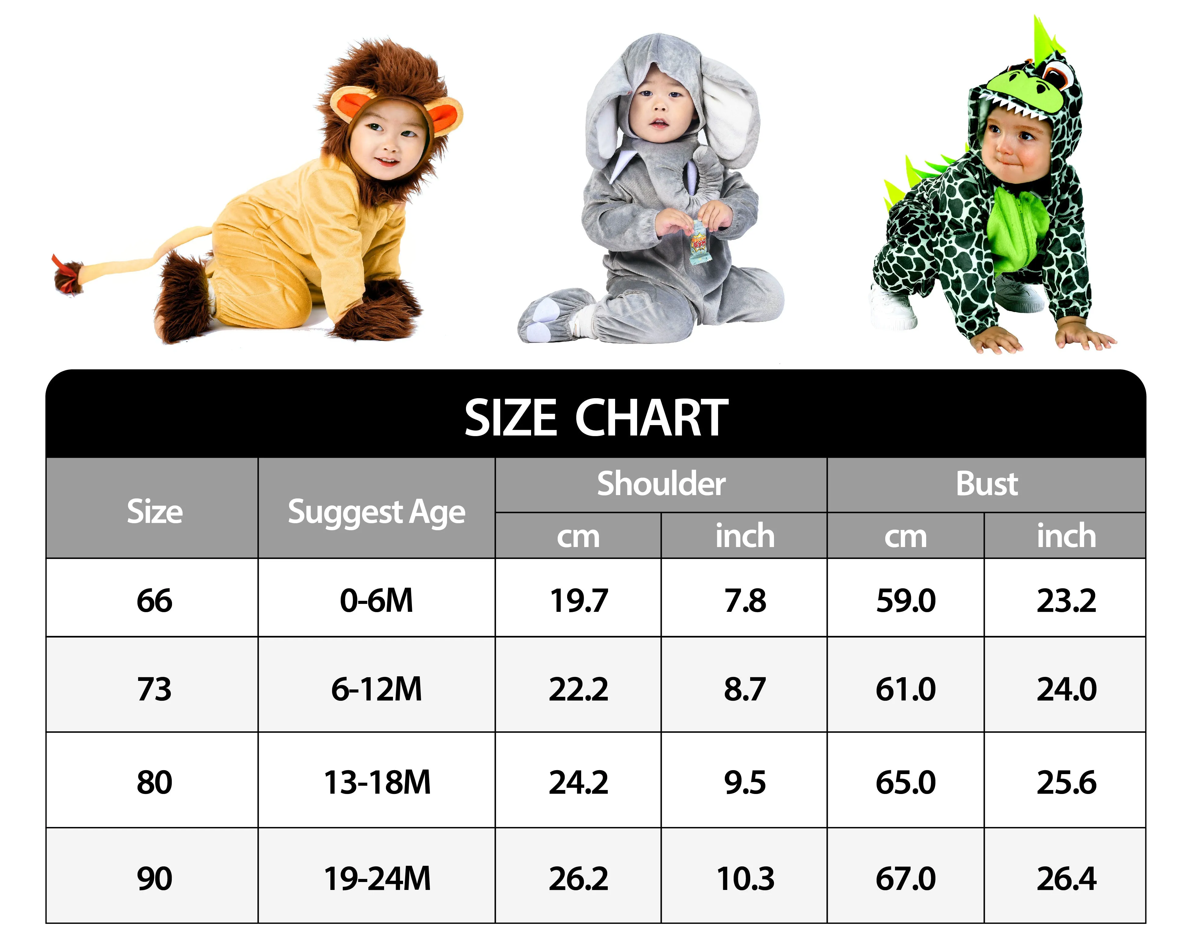 Baby Elephant Costume Animal Onesie Pajamas Cartoon Romper Boy Girl Outfit 6PCS