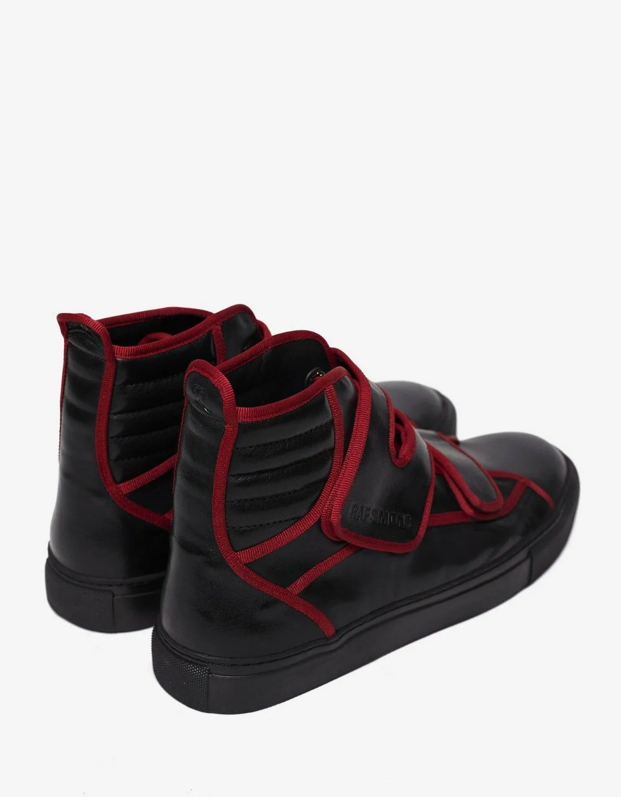 Black High Top Trainers with Red Trim