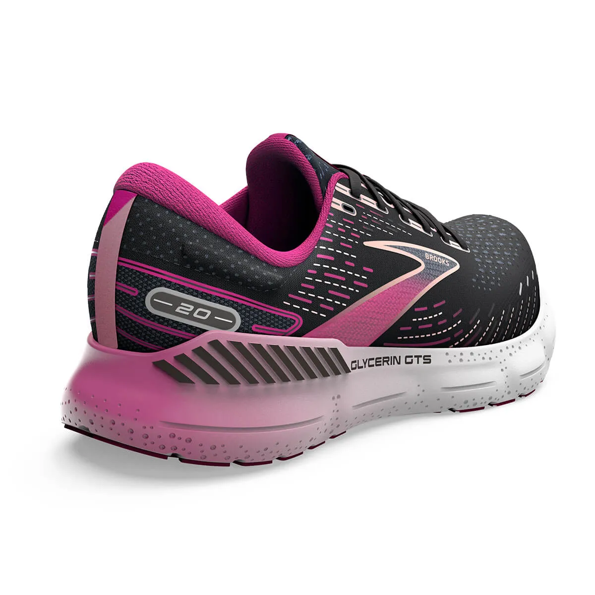 Brooks Glycerin GTS 20 Womens | Black/fuchsia/linen