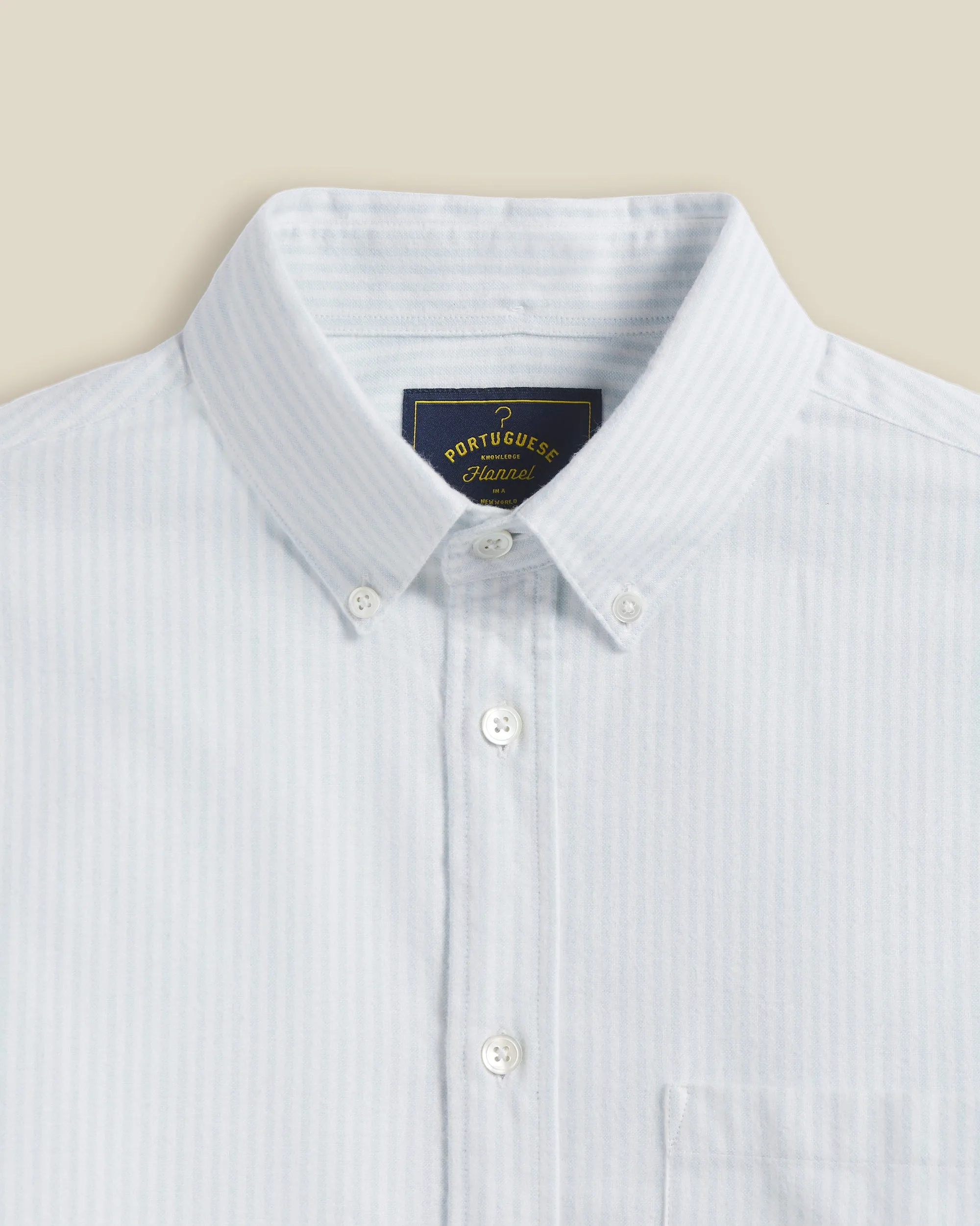 Brushed Oxford Stripe - Light Blue