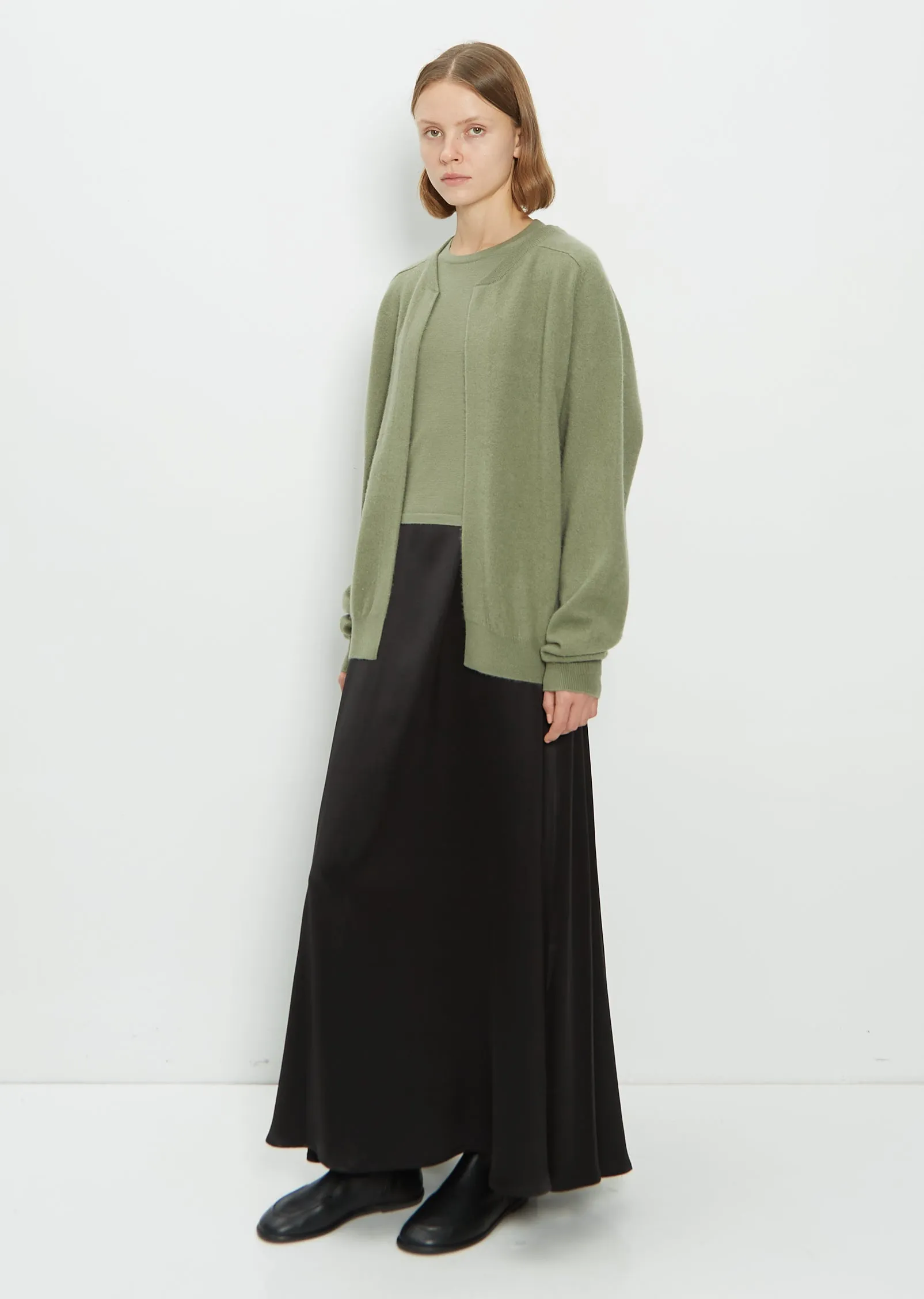 Cashmere Bomber Jacket —  Light Kale