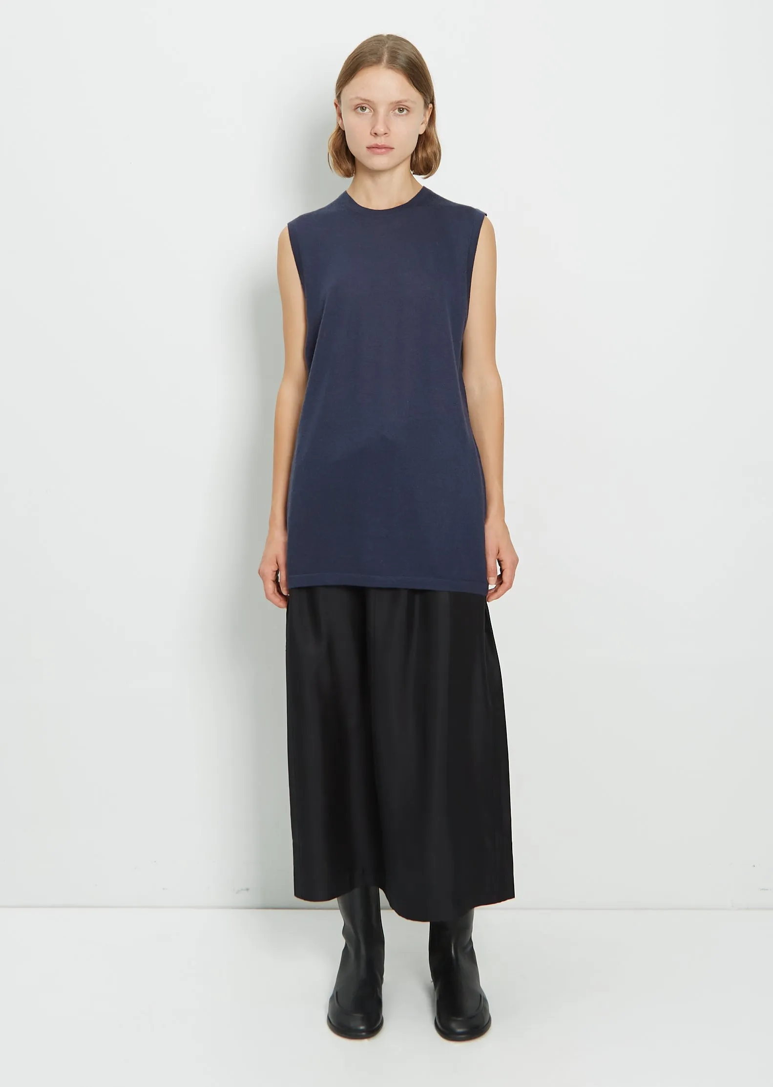 Cashmere Normal T-Shirt — Black Blue