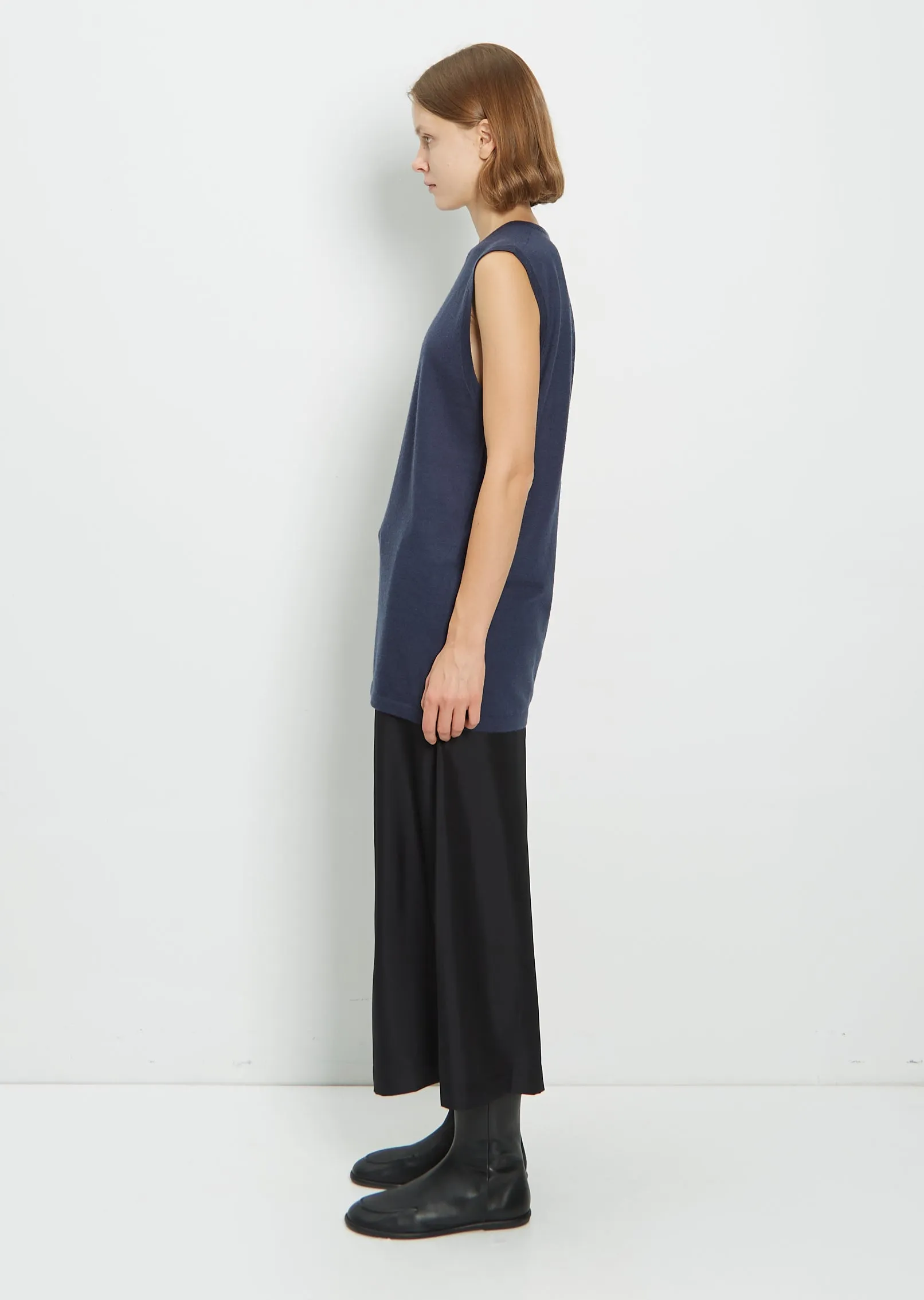 Cashmere Normal T-Shirt — Black Blue