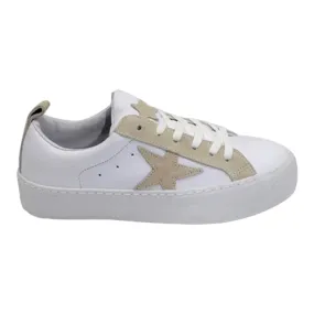 Chic Leather Trainer White Beige