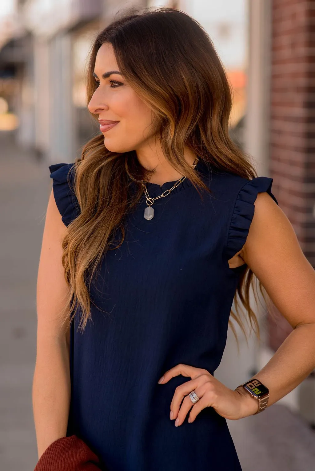 Cinch Neck Tunic Dress