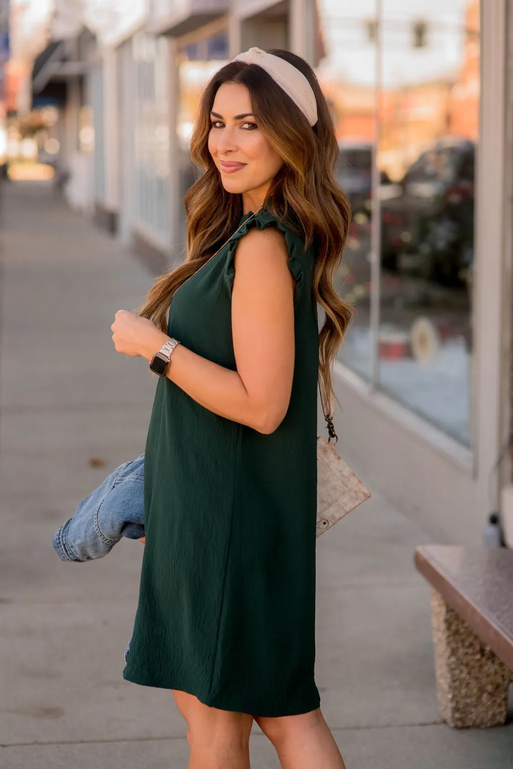 Cinch Neck Tunic Dress