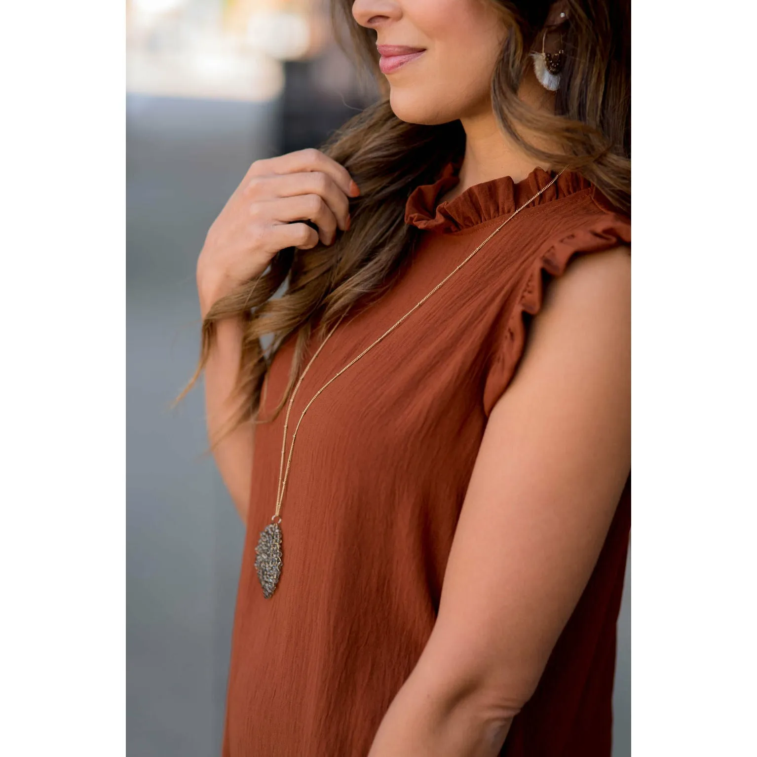 Cinch Neck Tunic Dress