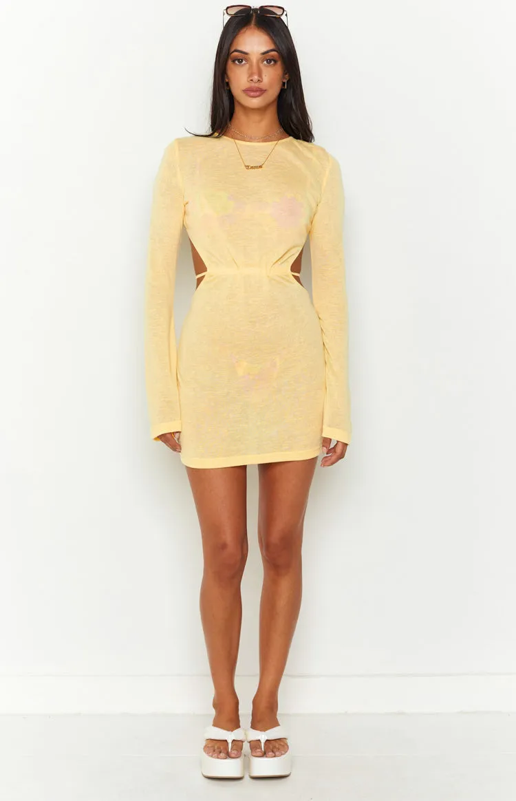 Dacota Yellow Backless Mini Dress