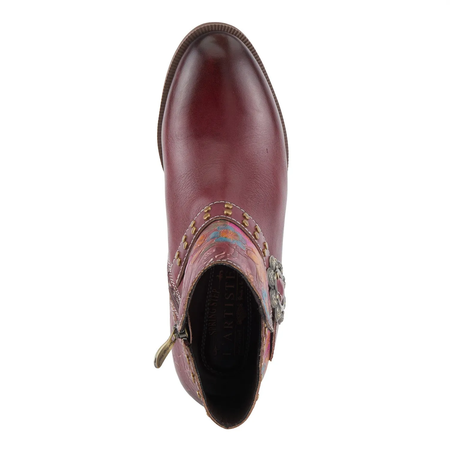 DaintyLady Floral Prairie Boot in Bordeaux Multi