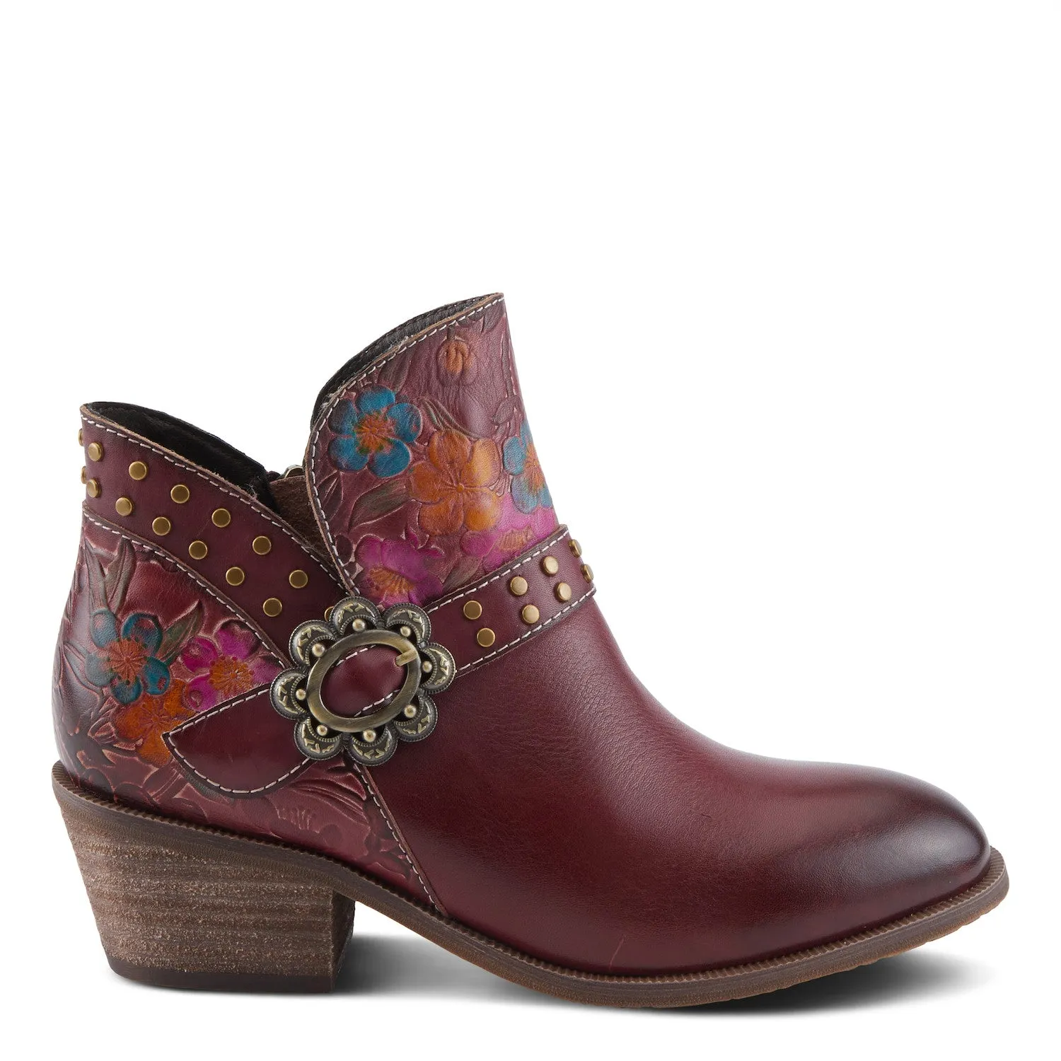 DaintyLady Floral Prairie Boot in Bordeaux Multi