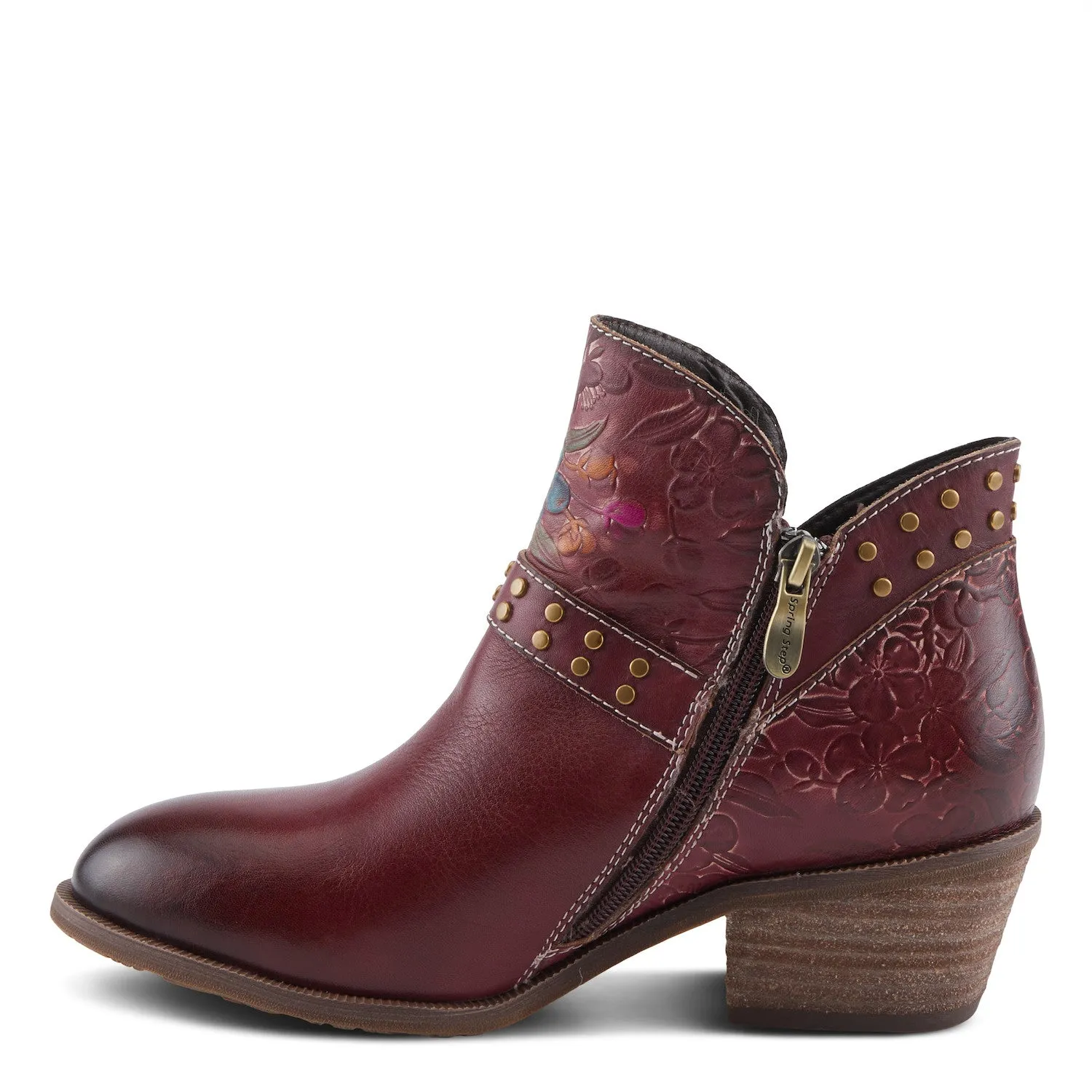 DaintyLady Floral Prairie Boot in Bordeaux Multi