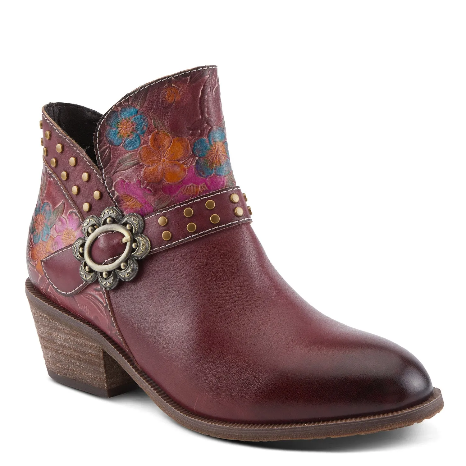 DaintyLady Floral Prairie Boot in Bordeaux Multi