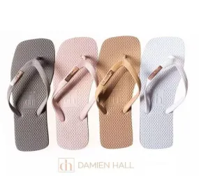 Damien Hall Original Signature Gold Badge Thongs - Flip Flops