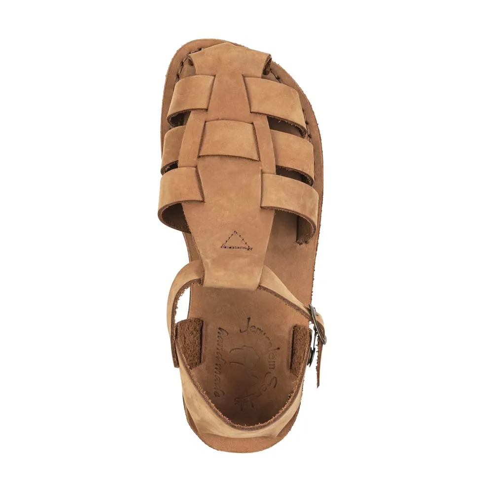 Daniel - Leather Fisherman Sport Sandal | Camel Brown Nubuck