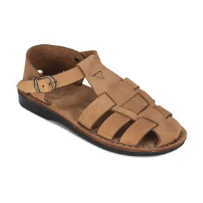 Daniel - Leather Fisherman Sport Sandal | Camel Brown Nubuck