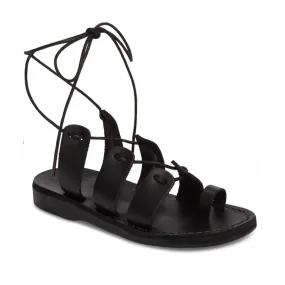 Deborah - Leather Lace Up Sandal | Black