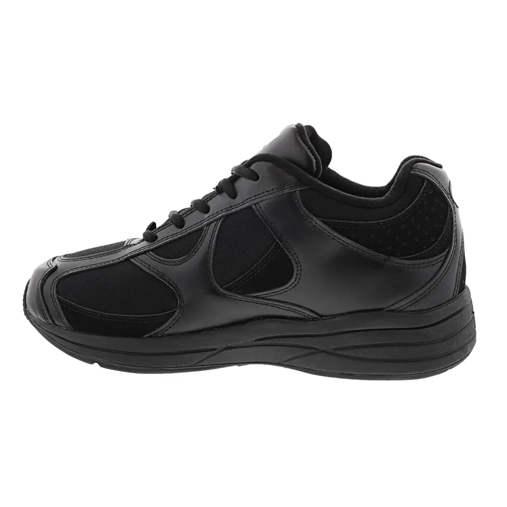 Drew Men's Surge Leather Athletic Shoes Black Mesh