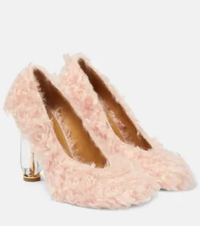 Dries Van Noten faux fur shoes, pink