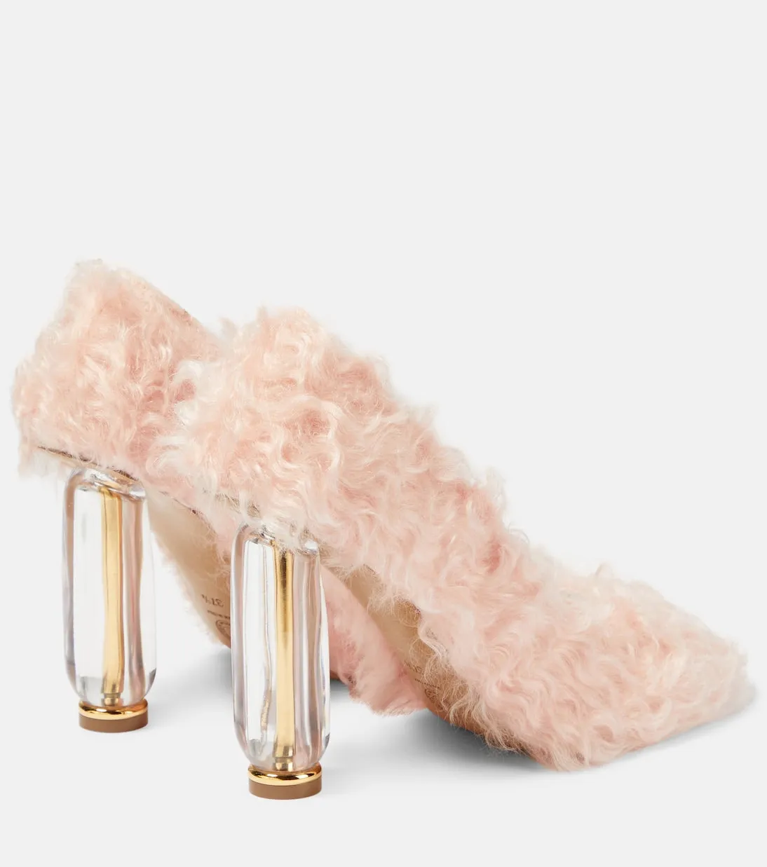 Dries Van Noten faux fur shoes, pink