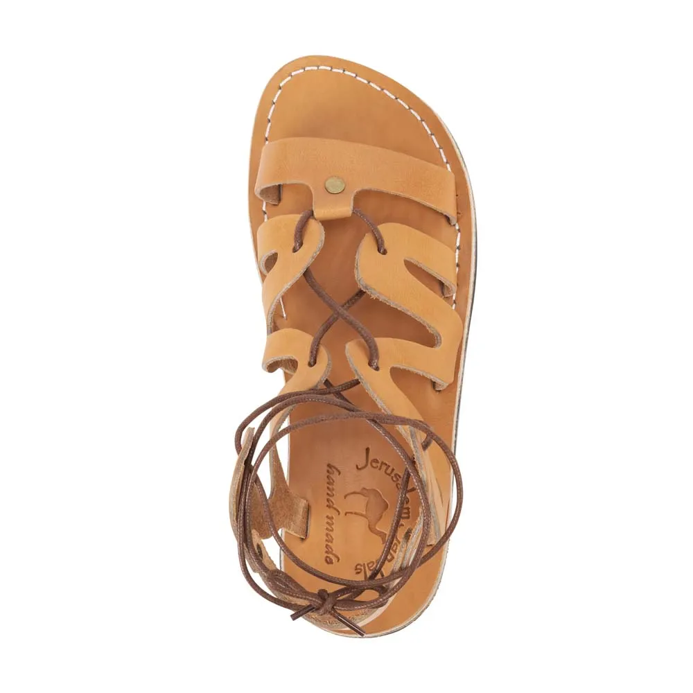 Emma - Leather Lace Up Sandal | Tan