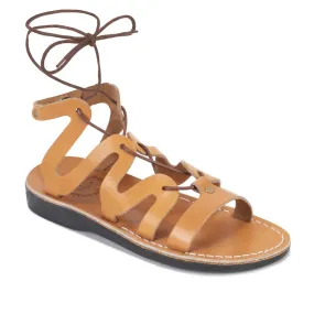 Emma - Leather Lace Up Sandal | Tan