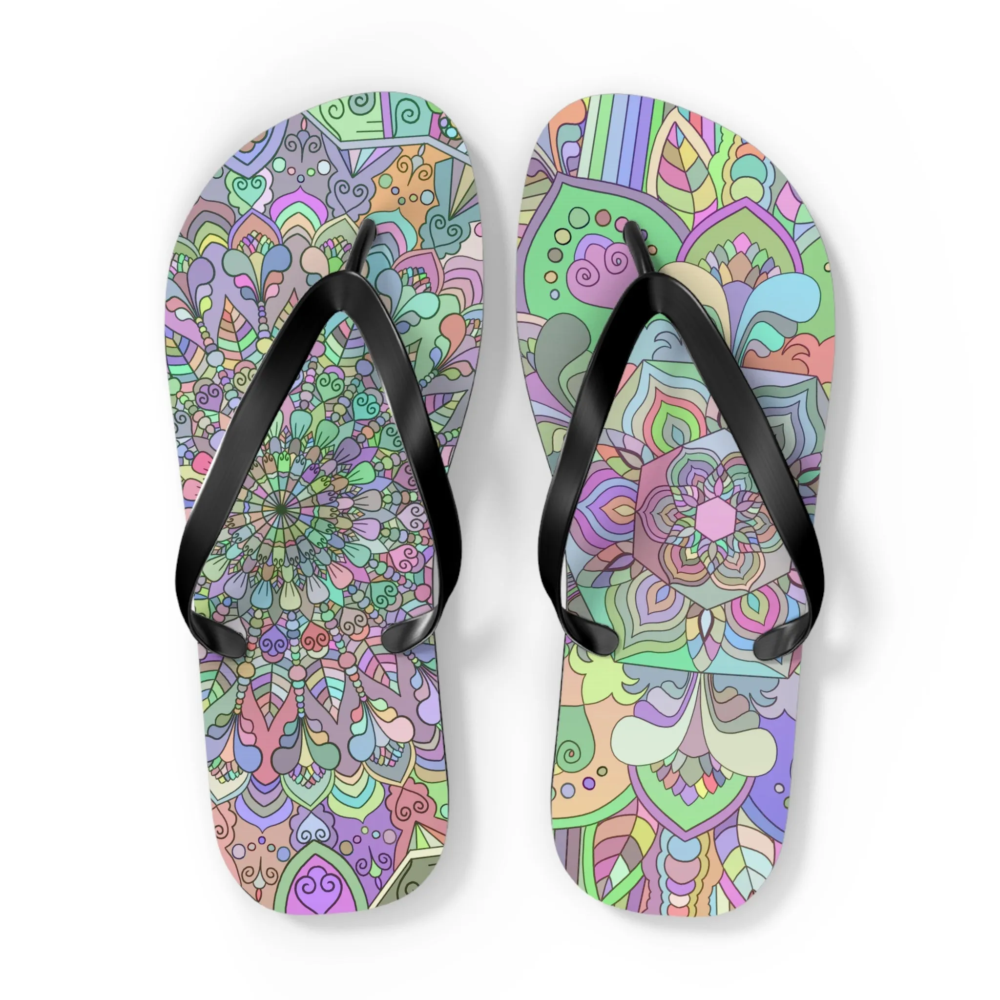 Flip Flops, Mandala Art Hand Drawn