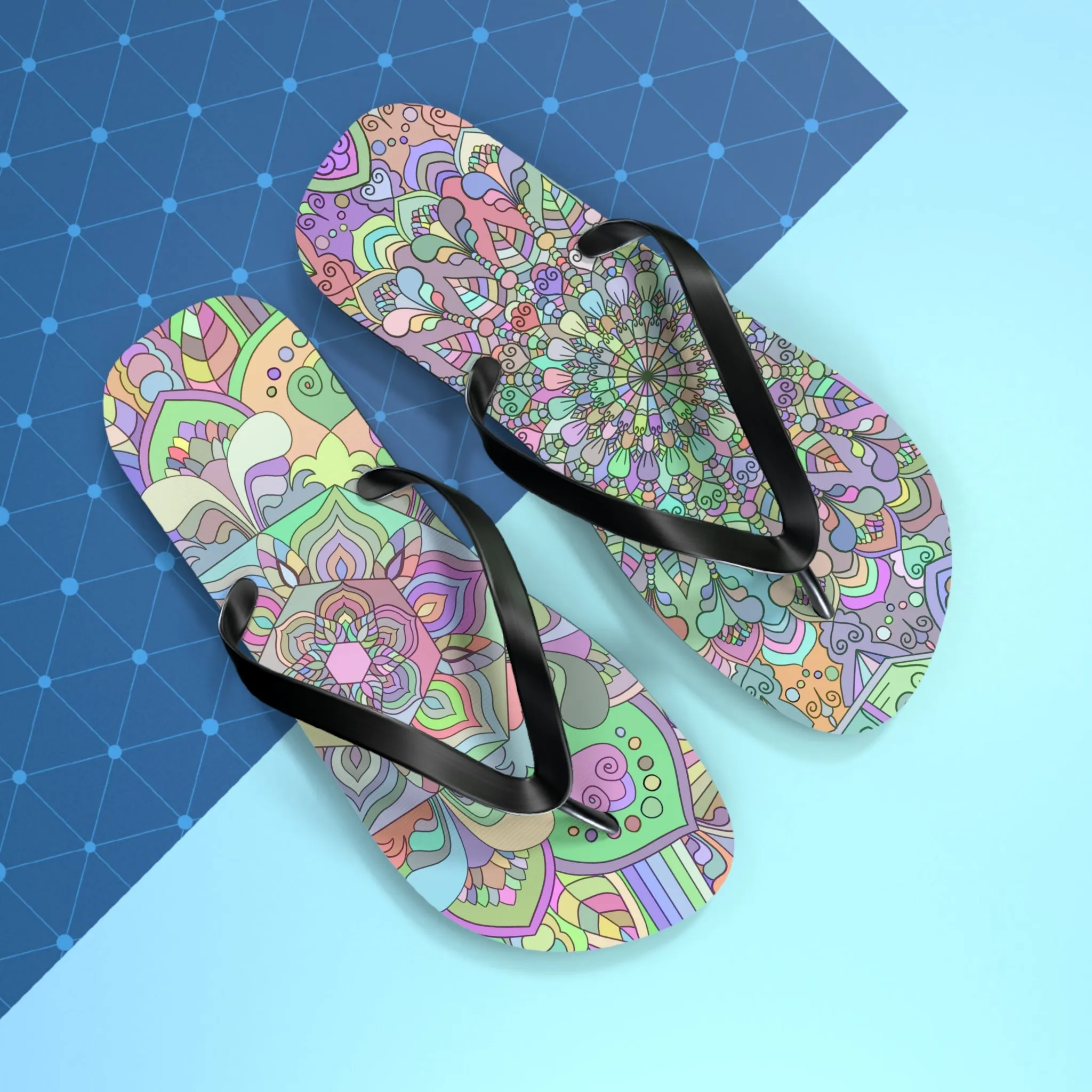 Flip Flops, Mandala Art Hand Drawn