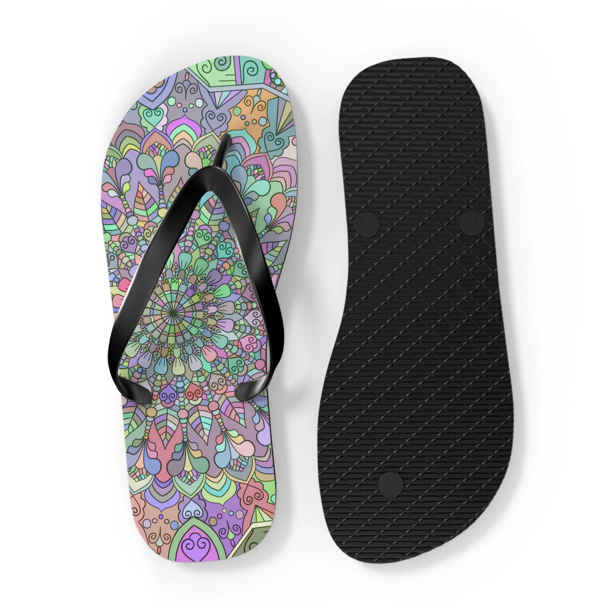 Flip Flops, Mandala Art Hand Drawn