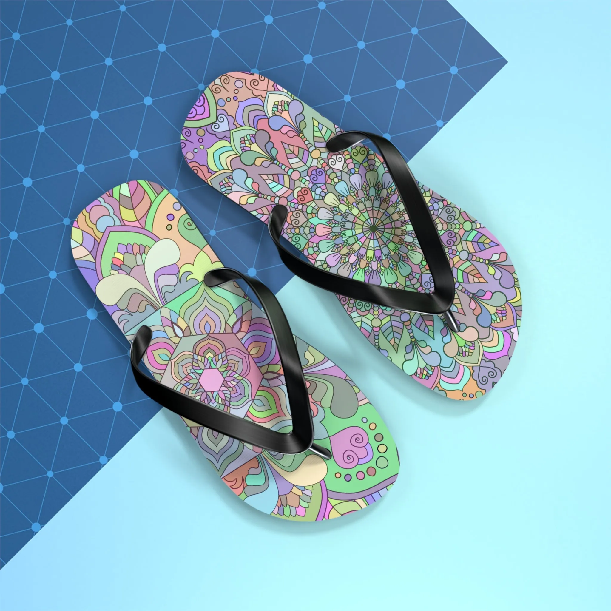 Flip Flops, Mandala Art Hand Drawn