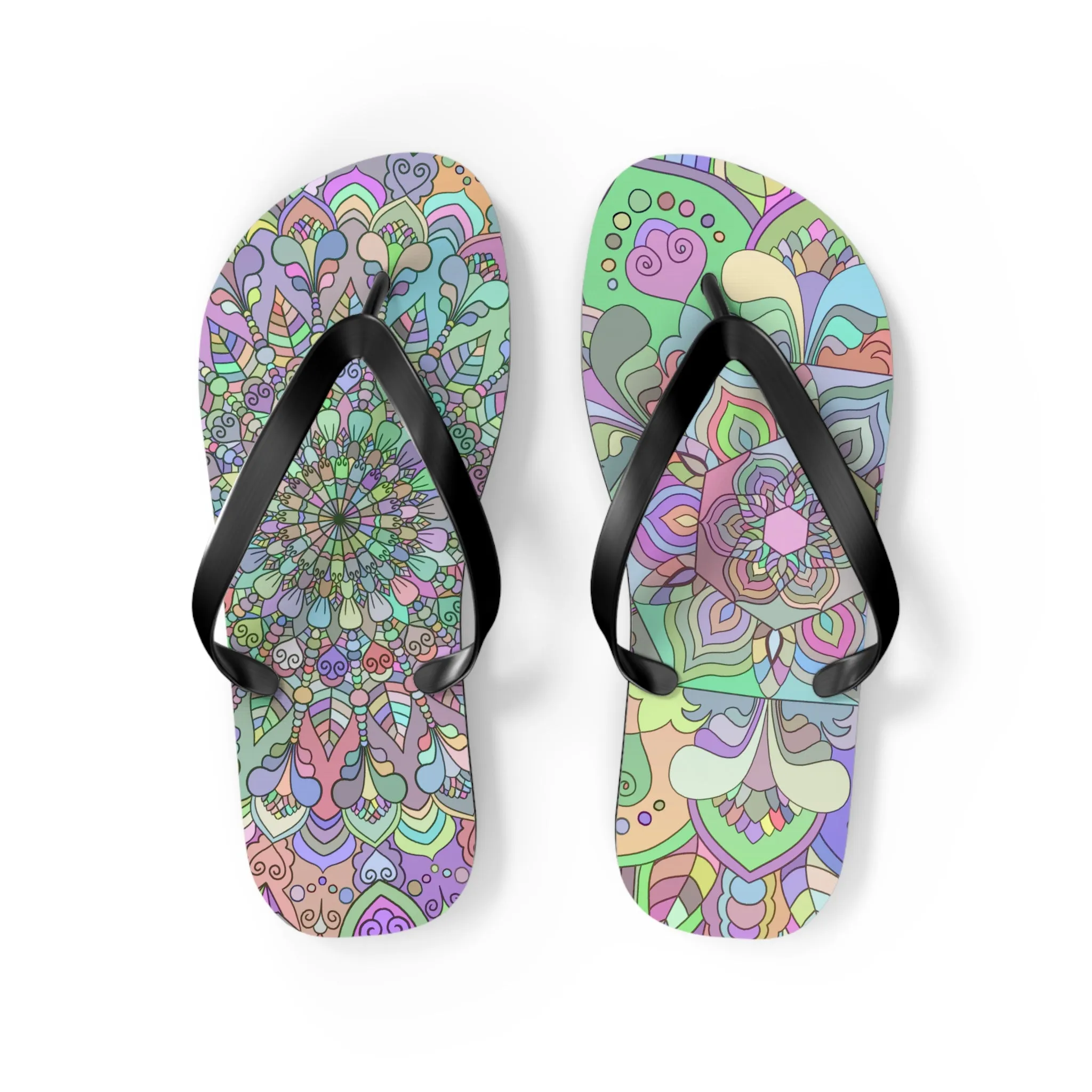 Flip Flops, Mandala Art Hand Drawn