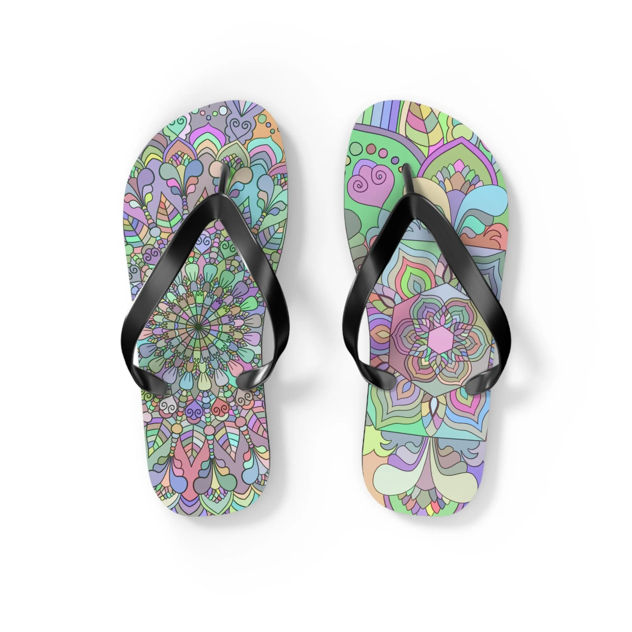 Flip Flops, Mandala Art Hand Drawn