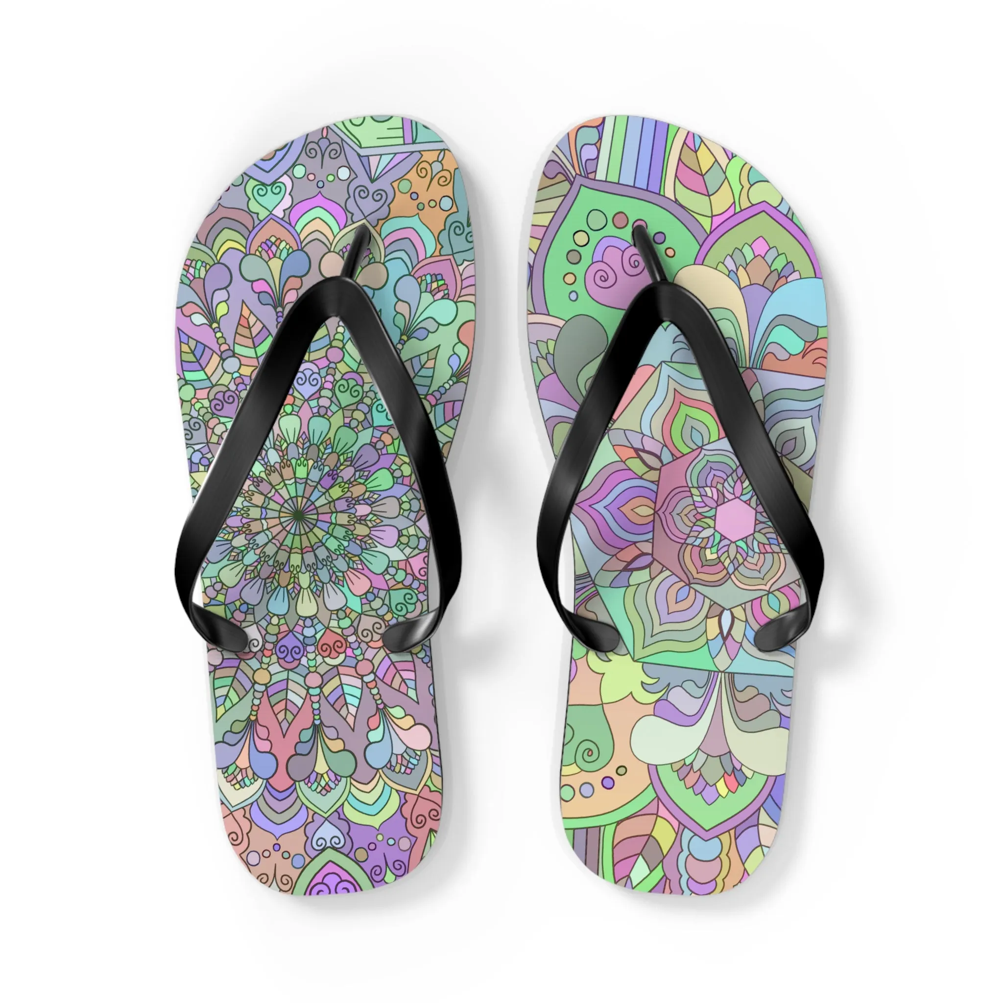 Flip Flops, Mandala Art Hand Drawn