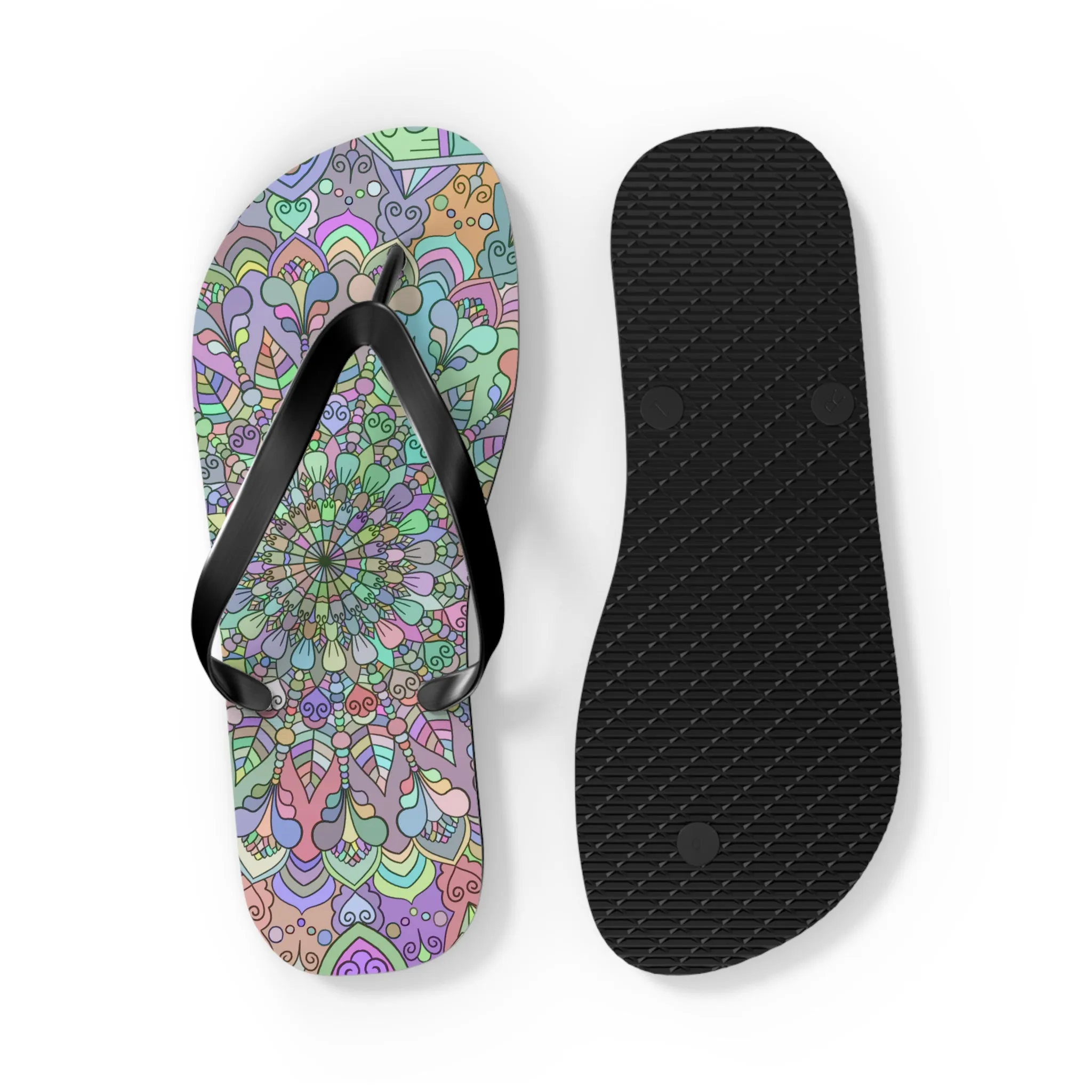 Flip Flops, Mandala Art Hand Drawn