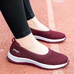 Flying Woven Mesh Shoes  Women'S Breathable Shoes  Pregnant Women'S Shoes  Walking  Dancing  Mother'S Casual Shoes