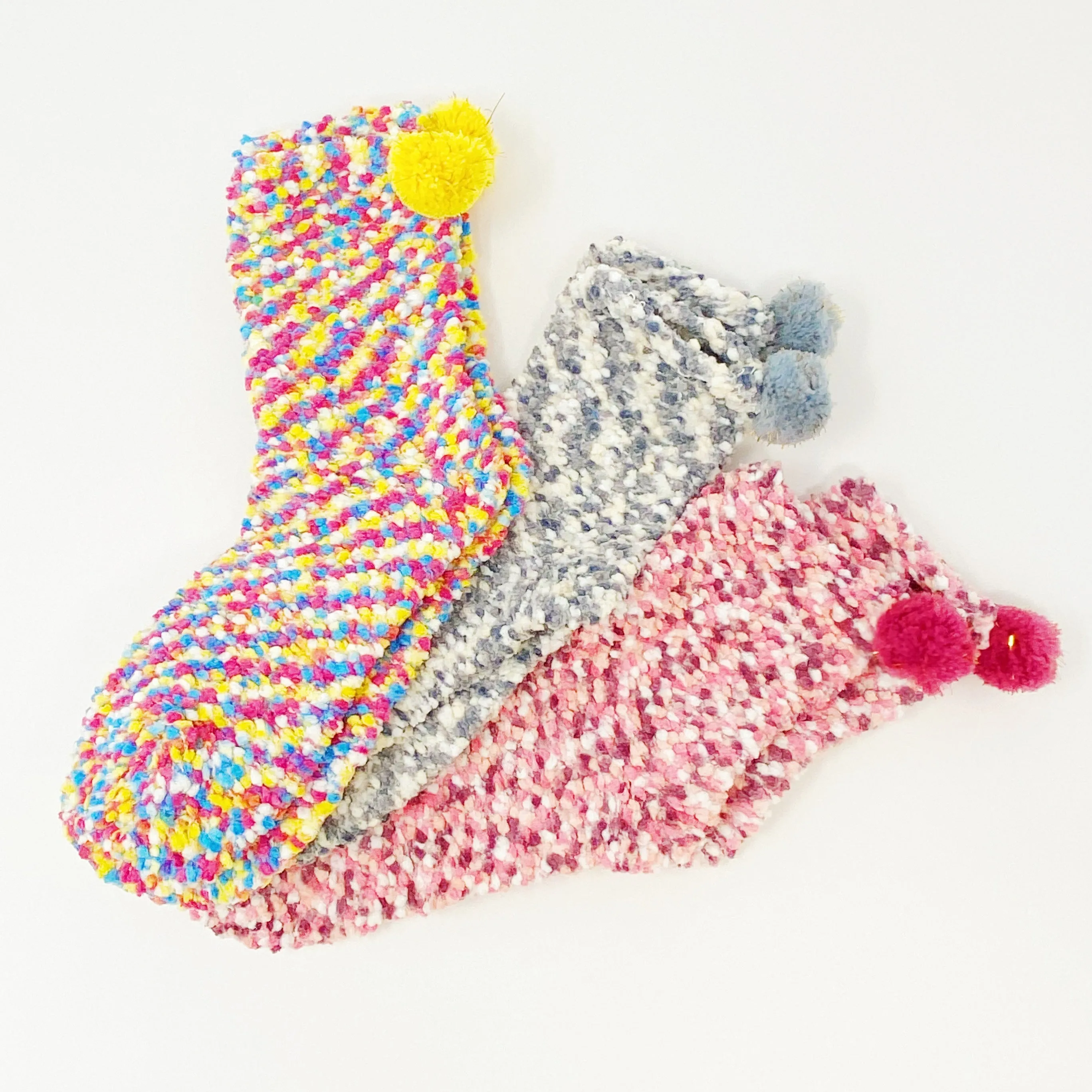 Fuzzy Pom Confetti Socks