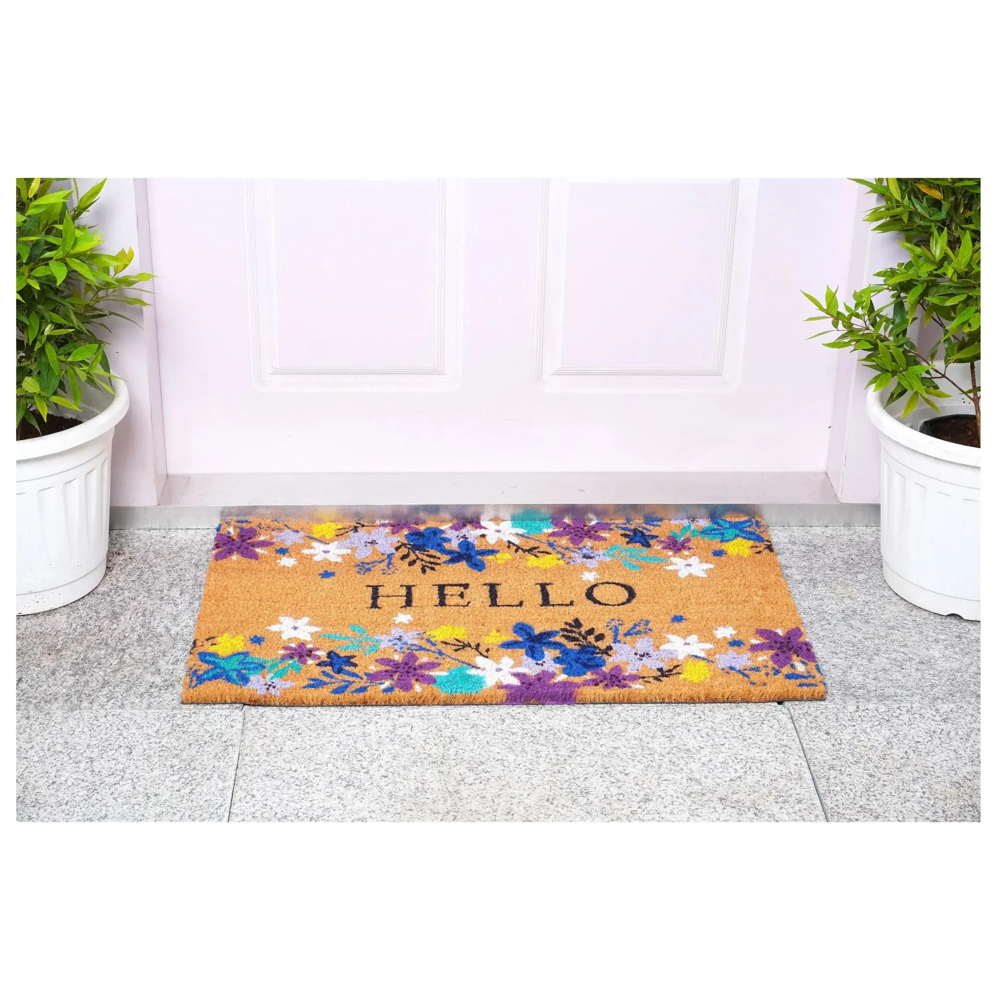 Hello Beauty Flower Doormat