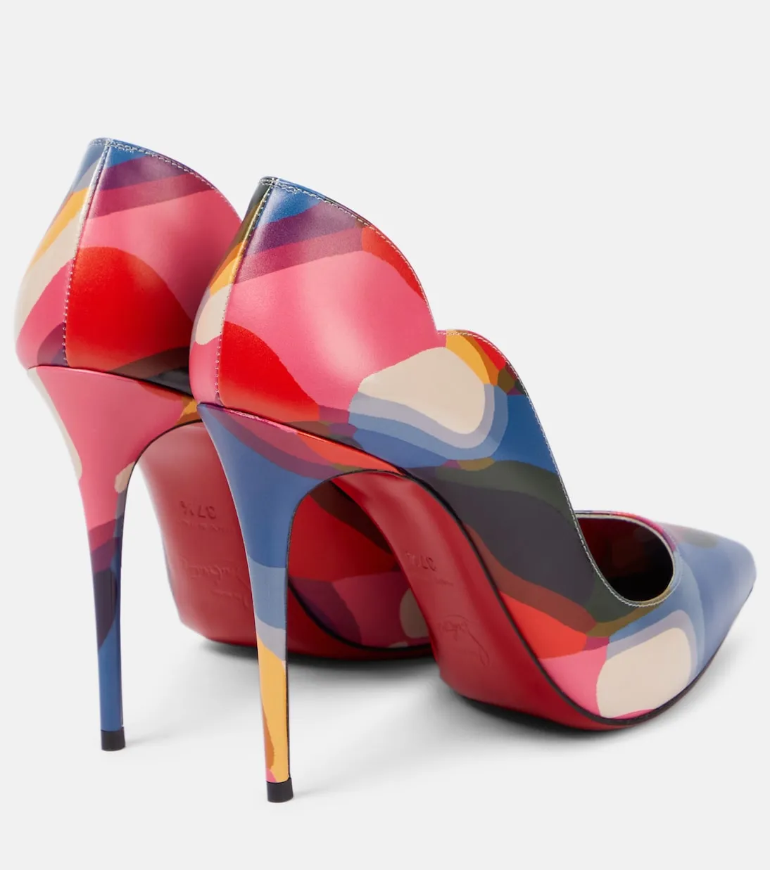 Hot chick 100 leather shoes with Christian Louboutin print, multicolor