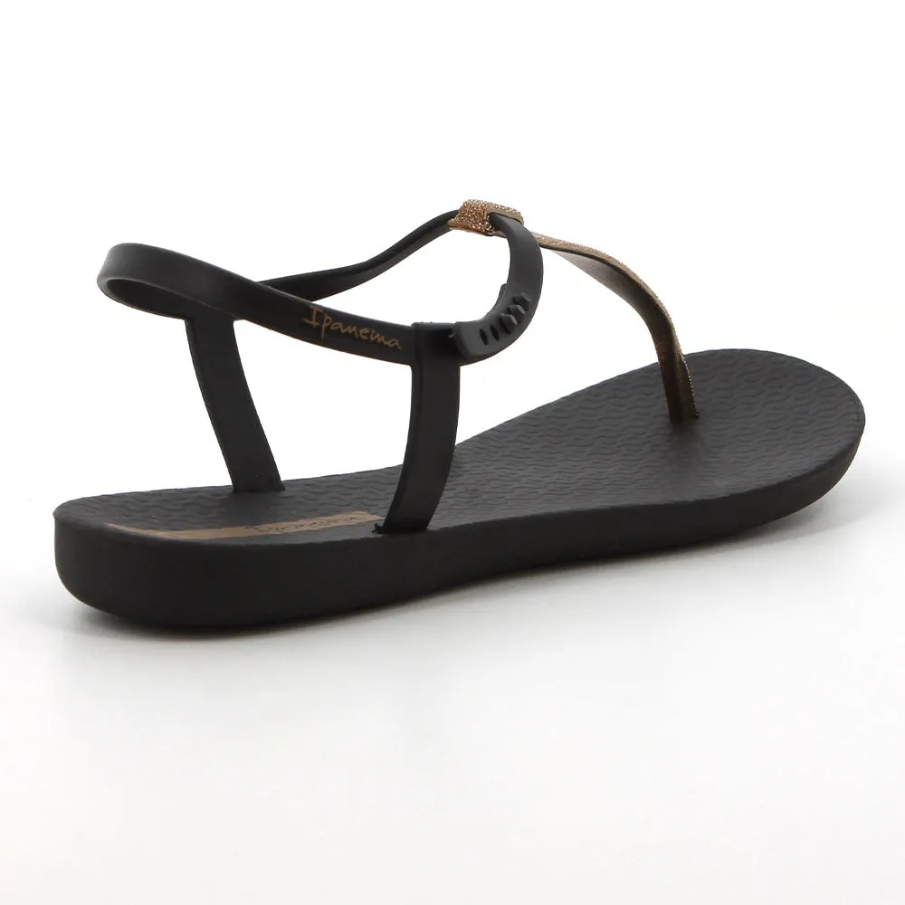 Ipanema Back Strap - Galm Trim Sandals - Black/Gold