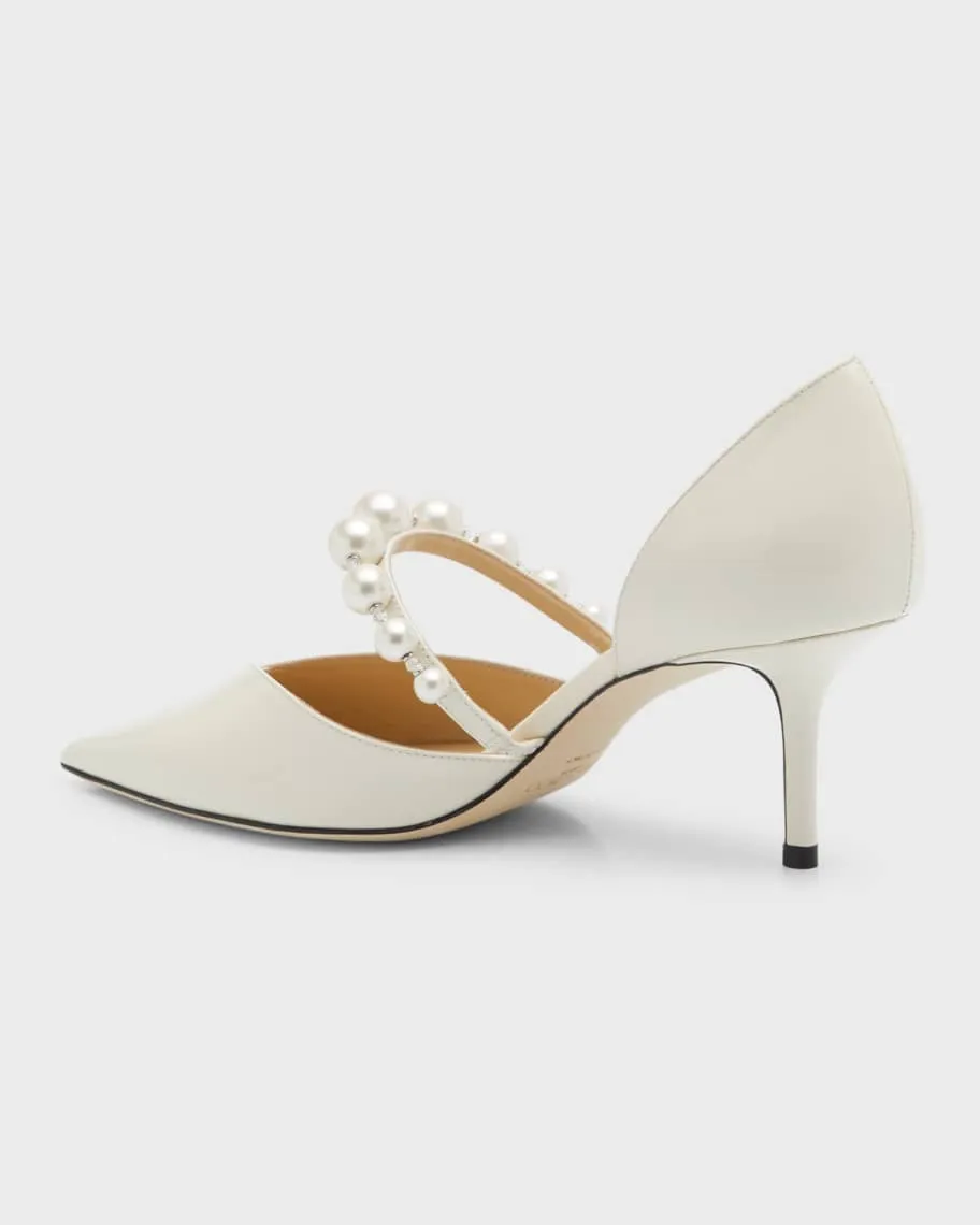 Jimmy Choo Aurelie d'Orsay Pearl Ribbon Pumps