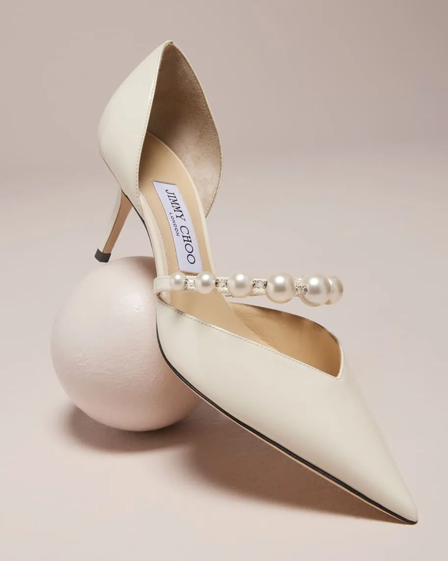 Jimmy Choo Aurelie d'Orsay Pearl Ribbon Pumps