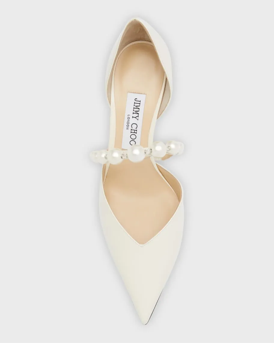 Jimmy Choo Aurelie d'Orsay Pearl Ribbon Pumps