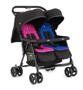 Joie Aire Twin Rosy & Sea - Double Baby Stroller Rain Cover With Single Touch Brake for Ages 0-3 Years